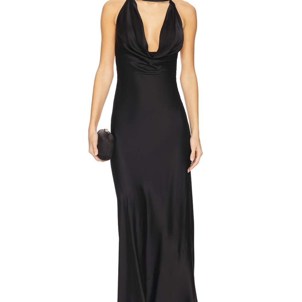 Stone Cold Fox Black Backless Gown